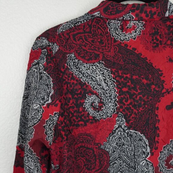 Chicos Festive Paisley Roxanne Top Button‎ Down Long Sleeve Office Artsy S - Picture 10 of 10